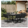 Image de Ensemble à manger de jardin avec coussins 9 pcs noir textilène, ensemble à manger d'extérieur, meuble à manger de 3295078