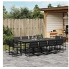 Image de Ensemble à manger de jardin avec coussins 13 pcs noir textilène, ensemble à manger d'extérieur 3295080