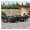 Image de Ensemble à manger de jardin avec coussins 17 pcs noir textilène, ensemble à manger d'extérieur 3295082