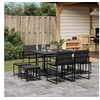 Image de Ensemble à manger de jardin avec coussins 9 pcs noir textilène, ensemble à manger d'extérieur, meuble à manger de 3295083