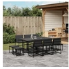 Image de Ensemble à manger de jardin avec coussins 11 pcs noir textilène, ensemble à manger d'extérieur, meuble à manger de 3295084