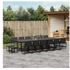 Image de Ensemble à manger de jardin avec coussins 17 pcs noir textilène, ensemble à manger d'extérieur, meuble à manger 3295087