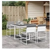 Image de Ensemble à manger de jardin avec coussins 5 pcs blanc textilène, ensemble à manger d'extérieur, meuble à manger de 3295088