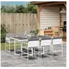 Image de Ensemble à manger de jardin avec coussins 7 pcs blanc textilène, ensemble à manger d'extérieur, meuble à manger de 3295089