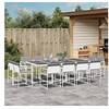 Image de Ensemble à manger de jardin avec coussins 13pcs blanc textilène, ensemble à manger d'extérieur, meuble à manger 3295095