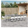 Image de Ensemble à manger de jardin avec coussins 15pcs blanc textilène, ensemble à manger d'extérieur 3295096