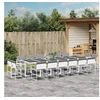 Image de Ensemble à manger de jardin avec coussins 17pcs blanc textilène, ensemble à manger d'extérieur, meuble à manger 3295097