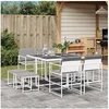 Image de Ensemble à manger de jardin avec coussins 9 pcs blanc textilène, ensemble à manger d'extérieur, meuble à manger de 3295098