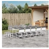 Image de Ensemble à manger de jardin avec coussins 15pcs blanc textilène, ensemble à manger d'extérieur, meuble à manger 3295101
