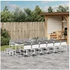 Image de Ensemble à manger de jardin avec coussins 17pcs blanc textilène, ensemble à manger d'extérieur, meuble à manger 3295102