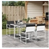 Image de Ensemble à manger de jardin avec coussins 5 pcs blanc textilène, ensemble à manger d'extérieur, meuble à manger de 3295103