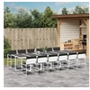 Image de Ensemble à manger de jardin avec coussins 13pcs blanc textilène, ensemble à manger d'extérieur, meuble à manger de 3295107