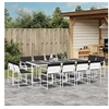 Image de Ensemble à manger de jardin avec coussins 13pcs blanc textilène, ensemble à manger d'extérieur, meuble à manger de 3295110