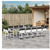 Image de Ensemble à manger de jardin avec coussins 15pcs blanc textilène, ensemble à manger d'extérieur, meuble à manger de 3295111