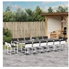 Image de Ensemble à manger de jardin avec coussins 17pcs blanc textilène, ensemble à manger d'extérieur, meuble à manger 3295112