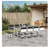 Image de Ensemble à manger de jardin avec coussins 13pcs blanc textilène, ensemble à manger d'extérieur, meuble à manger de 3295115