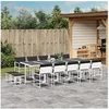 Image de Ensemble à manger de jardin avec coussins 15pcs blanc textilène, ensemble à manger d'extérieur, meuble à manger de 3295116