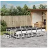 Image de Ensemble à manger de jardin avec coussins 17pcs blanc textilène, ensemble à manger d'extérieur, meuble à manger 3295117