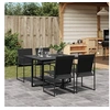 Image de Ensemble à manger de jardin 5 pcs noir textilène, ensemble à manger d'extérieur, meuble à manger de jardin, table et 3295118