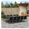 Image de Ensemble à manger de jardin 11 pcs noir textilène, ensemble à manger d'extérieur, meuble à manger de jardin 3295121