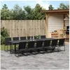 Image de Ensemble à manger de jardin 13 pcs noir textilène, ensemble à manger d'extérieur, meuble à manger de jardin 3295122
