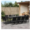 Image de Ensemble à manger de jardin 13 pcs noir textilène, ensemble à manger d'extérieur, meuble à manger de jardin 3295125