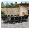 Image de Ensemble à manger de jardin 15 pcs noir textilène, ensemble à manger d'extérieur, meuble à manger de jardin 3295126
