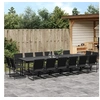 Image de Ensemble à manger de jardin 17 pcs noir textilène, ensemble à manger d'extérieur, meuble à manger de jardin 3295127