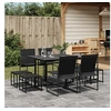Image de Ensemble à manger de jardin 9 pcs noir textilène, ensemble à manger d'extérieur, meuble à manger de jardin, table et 3295128