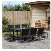 Image de Ensemble à manger de jardin 11 pcs noir textilène, ensemble à manger d'extérieur, meuble à manger de jardin, table et 3295129