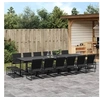 Image de Ensemble à manger de jardin 17 pcs noir textilène, ensemble à manger d'extérieur, meuble à manger de jardin 3295132
