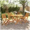 Image de Ensemble à manger de jardin pliable 5 pcs bois massif d'acacia, ensemble de salle à manger d'extérieur, meuble de 3295248