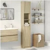 Image de Armoire de salle de bain Chêne sonoma 32x25,5x190 cm Aggloméré