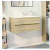 Image de Armoire d'évier Chêne sonoma 90x38,5x45 cm Aggloméré, armoire de salle de bain, armoire de rangement, support de 849638