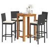 Image de Salon de jardin bois rotin 5 pieces 60 x 60 x 105 cm