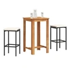 Image de Salon de jardin noir 3 pieces rotin 60.0 x 60 x 105 cm