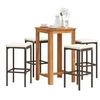 Image de Salon de jardin rotin marron 5 pieces 60.0 x 60 x 105