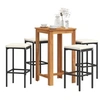 Image de Salon de jardin rotin 5 pieces noir 60.0 x 60 x 105 cm