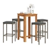 Image de Salon de jardin 5 pieces gris rotin 60.0 x 60 x 105 cm