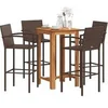 Image de Salon de jardin Pack de 5 pièces résine tressée bois 6 personnes