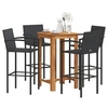 Image de Salon de jardin resine tressee 5 pieces bois 60 x 60 x 105 cm