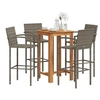 Image de Salon de jardin gris 5 pieces resine tressee 60 x 60 x 105 cm