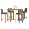 Image de Salon de jardin rotin gris 5 pieces 120.0 x 60 x 105 4 personnes