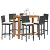Image de Salon de jardin rotin bois 7 pieces 120 x 60 x 105 cm 6 personnes