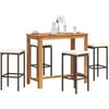 Image de Salon de jardin bois rotin 5 pieces 120 x 60 x 105 cm