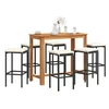 Image de Salon de jardin rotin 7 pieces noir 120 x 60 x 105 cm