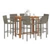 Image de Salon de jardin 7 pieces rotin bois 120 x 60 x 105 cm
