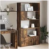Image de Bibliothèque chêne fumé 100x36x189 cm bois d ingénierie