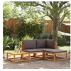 Image de Salon de jardin modulable bois massif marron 4 pieces x 65 x 65 3 personnes