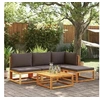Image de Salon de jardin modulable bois massif marron 5 pieces x 65 x 65 4 personnes